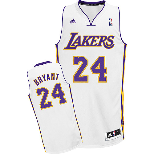 Mens Adidas Los Angeles Lakers 24 Kobe Bryant Swingman White Alternate NBA Jersey